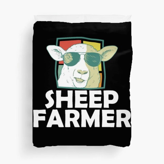 Retro Sheep Farmer Sunglasses Farming Duvet Covers