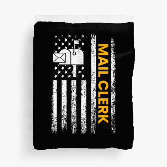 mail clerk american flag, mail clerk Duvet Covers