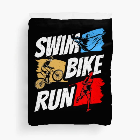 Swim Bike Run Triathlete Triathlon Triathlons Duvet Covers