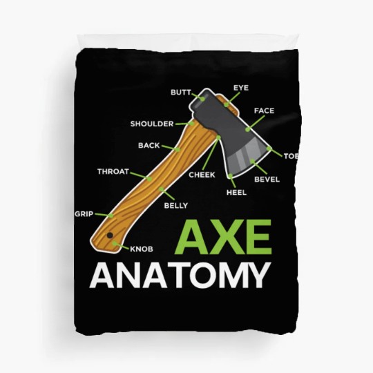 Funny Axe Anatomy For Axe Thrower Duvet Covers