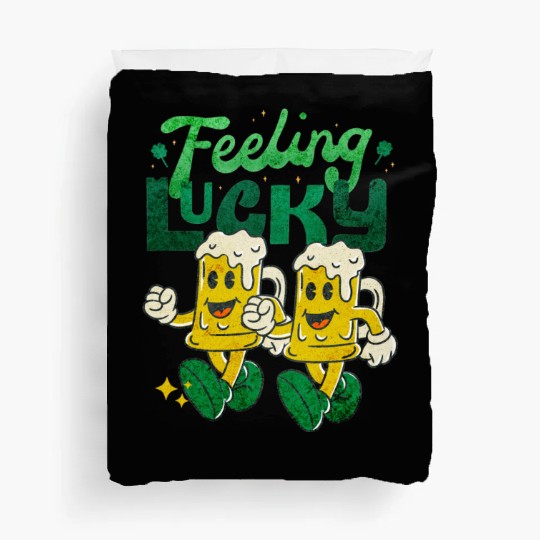 St Patrick's Day Feeling Lucky Retro Vintage Beer Duvet Covers