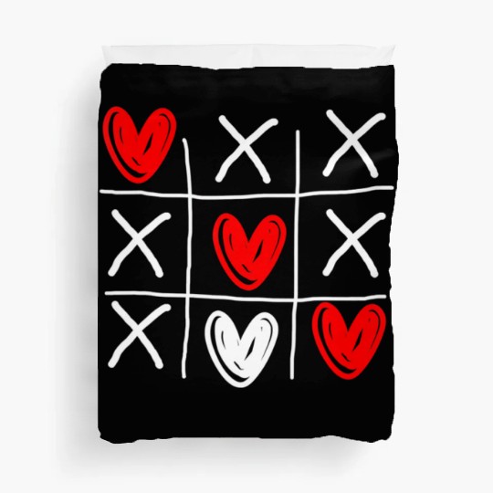 Cute Tic Tac Toe Hearts Valentines Day Duvet Covers