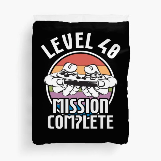Birthday Level 40 40th Birthday Gamer Gaming Gamer Duvet Covers