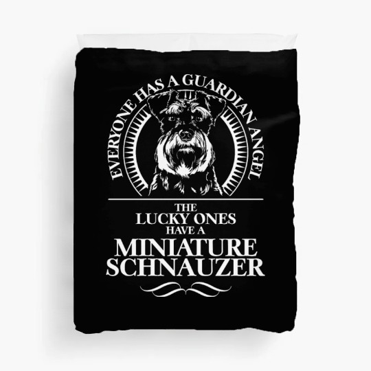 Miniature Schnauzer Guardian Angel dog quote Duvet Covers