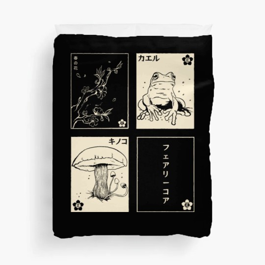 Cottagecore Tarot Cards Fungi Frog Goblincore Duvet Covers