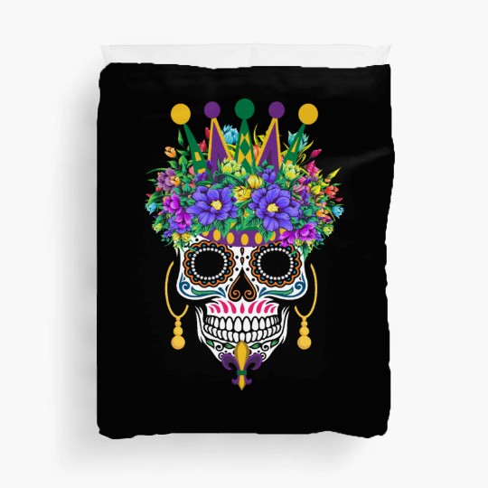 Mardi Gras Mask Flower Sugar Dia De Los Muertos Duvet Covers
