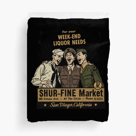 Vintage San Diego Liquor Store Duvet Covers