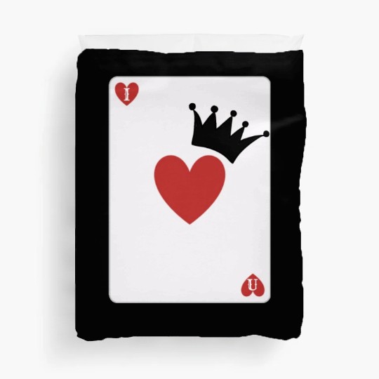love you on playing card Duvet Covers