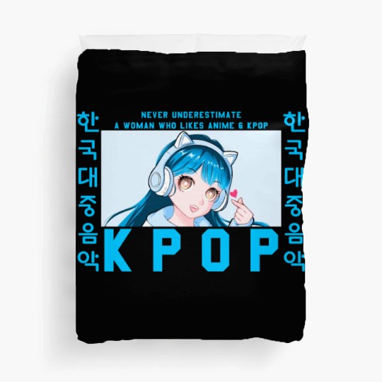 Never Underestimate A Woman Who Likes Anime And Kp Duvet Covers