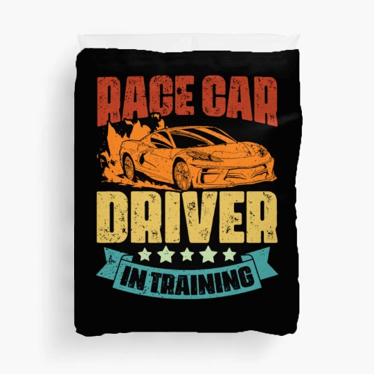 Vintage Race Car Driver In Training An Automotive Duvet Covers