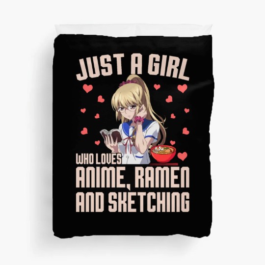 Just a girl who loves anime, ramen and sketching . Duvet Covers