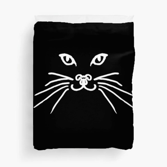 Cat face white Duvet Covers