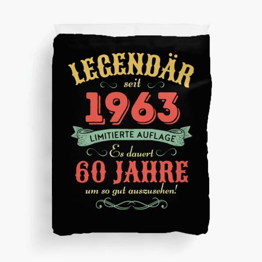 60th Birthday Vintage 1963 Duvet Covers