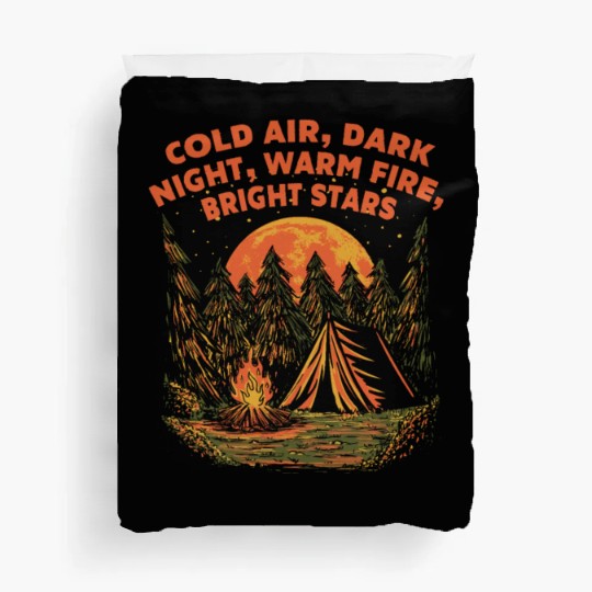 Warm Fire Bright Stars Camping Wildlife Camper Out Duvet Covers