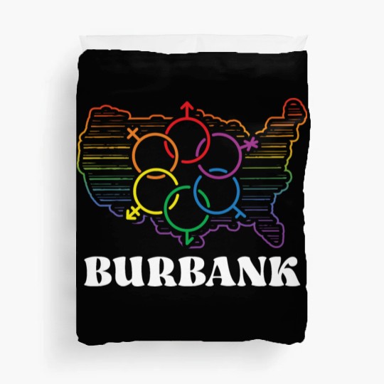 Burbank Pride Month Pride Flag LGBT Community LGBT Duvet Covers