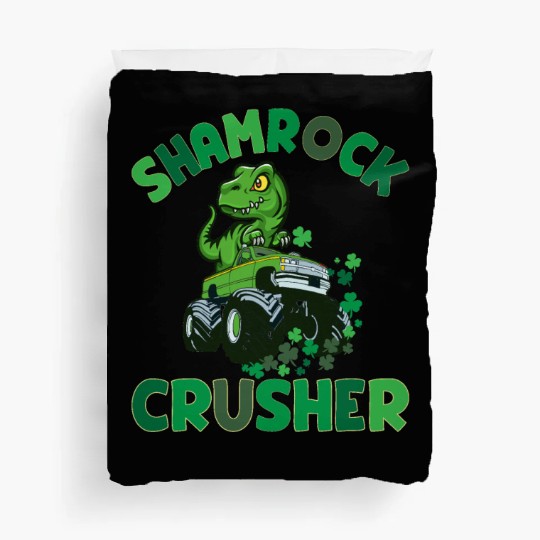 St. Patrick's T. rex Monster Truck The Shamrock Duvet Covers