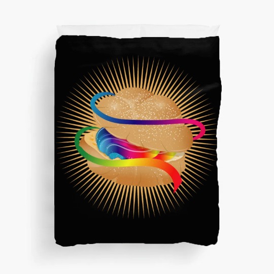 Illustration of a colorful filled cream puff Duvet Covers
