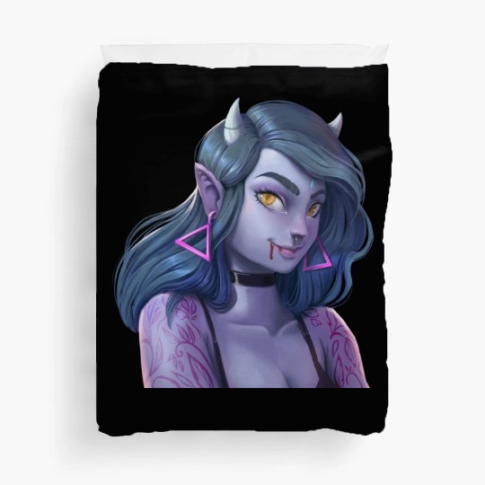 Girl Vampire Illustration with strong attitude Duvet Covers