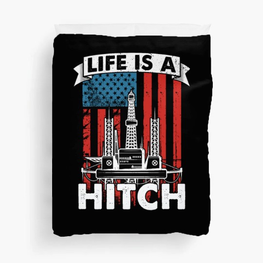 Oilfield Oil Drilling Us Flag Duvet Covers