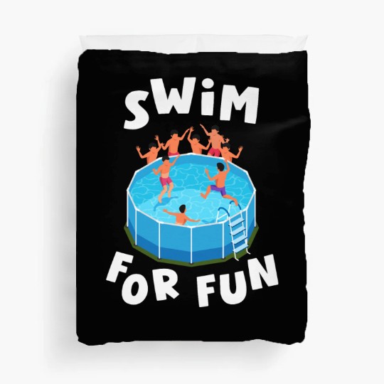 Swim For Fun Swimming Pool Plunge Swimmers Water Duvet Covers