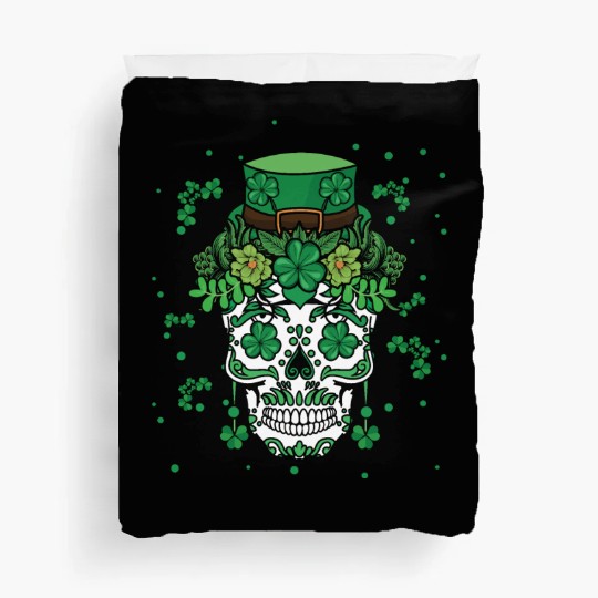 St Patty's Day Dia De Los Muertos Irish Flower Duvet Covers