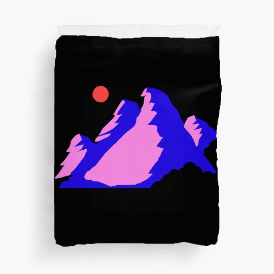 mountains with sun vector Duvet Covers