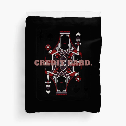 CREDIT CARD Queen of Spades Playing Card Duvet Covers