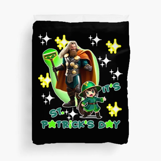 Kids St. Patrick's Day Shamrock "Thor, anime" Duvet Covers