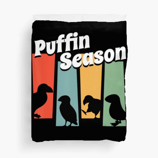Funny Puffin Season Retro Vintage Puffin Lover Duvet Covers