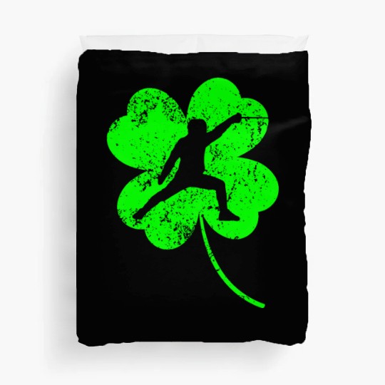 Fencing St. Patrick's day shamrock Duvet Covers