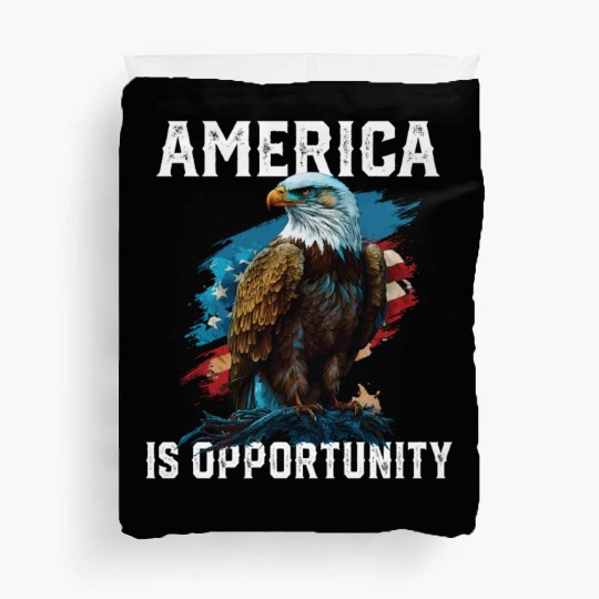 America Is Opportunity American Bald Eagle July 4 Duvet Covers
