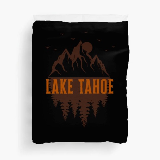 lake tahoe retro mountain Duvet Covers