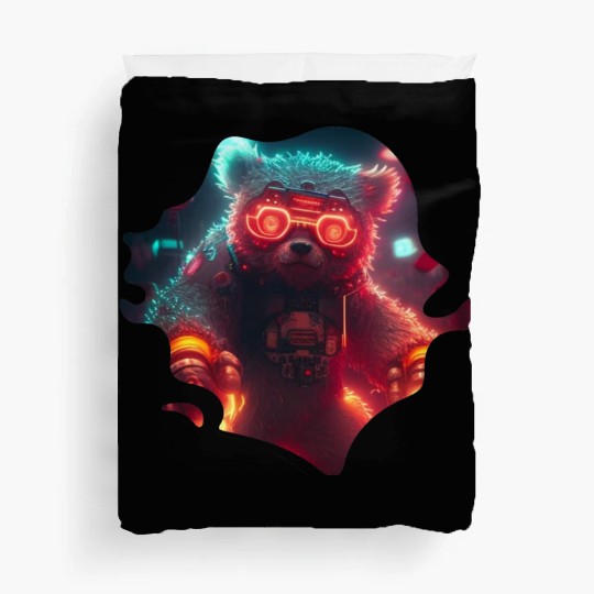 Cool Mecha Grizzly with Cyborg Steampunk Style Duvet Covers