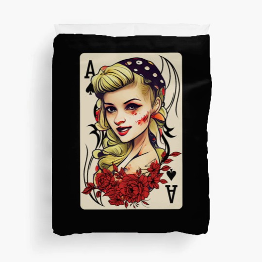 Rockabilly 50s Pin Up Zombie Psychobilly Ace Card Duvet Covers