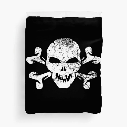 Cracked Skull And Crossbones Duvet Covers