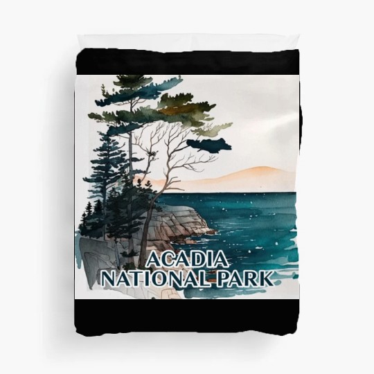 Acadia National Park Watercolor Duvet Covers