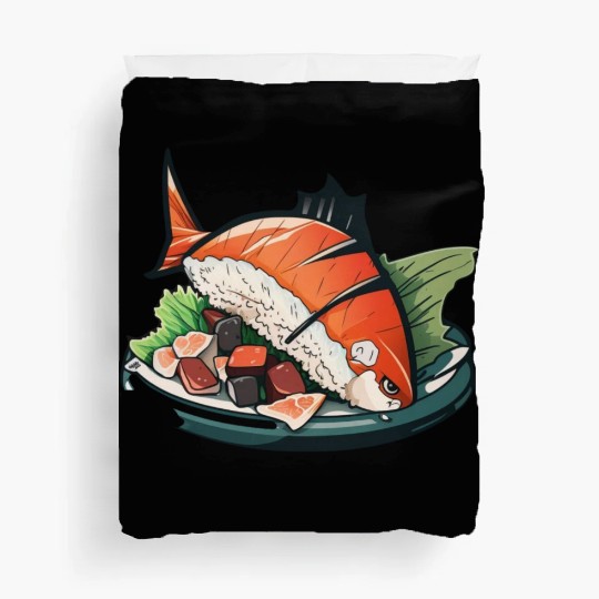 Sashimi styled fish Duvet Covers