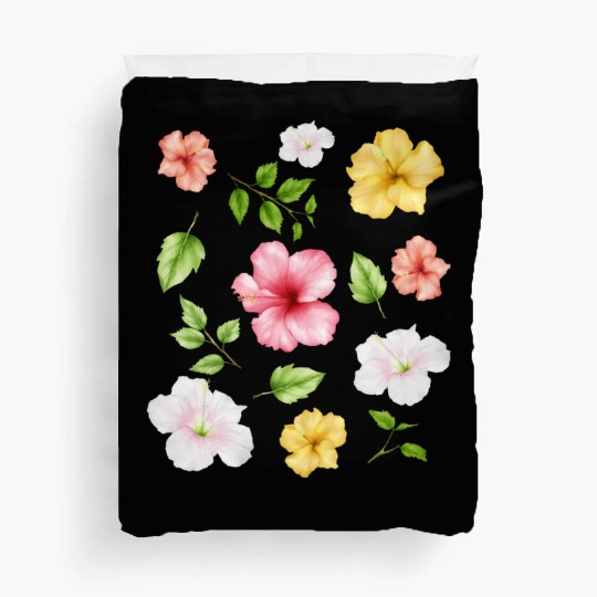 Coconut Girl Aesthetic Hibiscus Flowers Duvet Covers