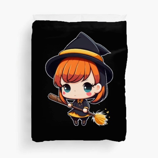 Cute But Witchy Chibi Witch Wicca Duvet Covers