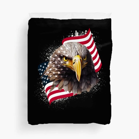 Patriotic Eagle US American Flag Bald Eagle USA Duvet Covers