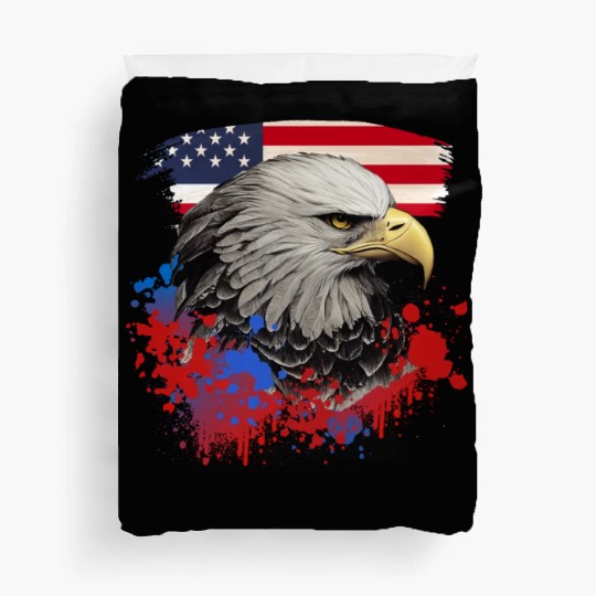 Bald Eagle Patriotic American Bird US Flag Duvet Covers