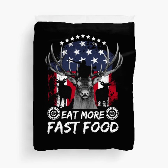 Deer Hunting Fast Food Pun Patriotic Whitetail Dee Duvet Covers