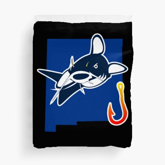 Catfishing Season New Mexico State Flag Fish Rod Duvet Covers
