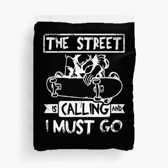 The street is calling skateboarding Duvet Covers