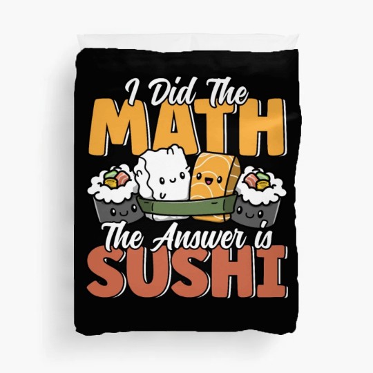 Funny Sushi Math Cute Kawaii Japanese Cuisine Duvet Covers