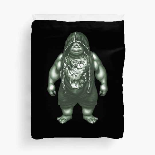 rough tough muscled ogre green Duvet Covers
