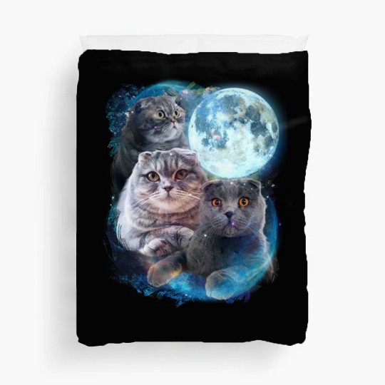 3 Moon Scottish Fold Cats Animal Lovers Humor Cool Duvet Covers