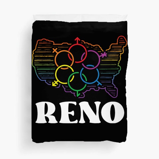 Reno Pride Flag Pride Month LGBTQ Flag LGBT Commun Duvet Covers