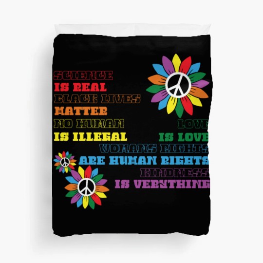 Distressed Science Is Real Black Duvet Covers