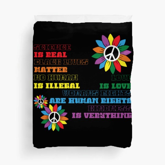 Distressed Science Is Real Black Duvet Covers